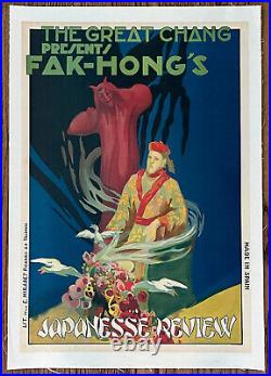 Antique CHANG and FAK-HONG'S Japanesse Review ORIGINAL LINEN BACKED Magic Poster
