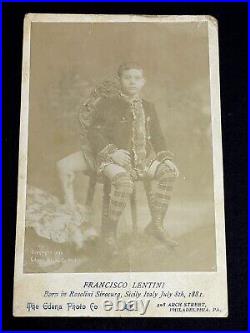 Antique Cabinet Card Francesco Lentini Sideshow Circus Performer Photo Freak