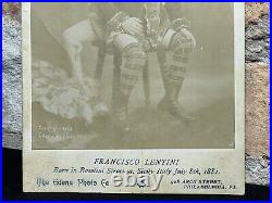 Antique Cabinet Card Francesco Lentini Sideshow Circus Performer Photo Freak