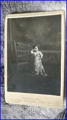 Antique Cabinet Card Photo Princess Tiny Circus Sideshow Little People Midget