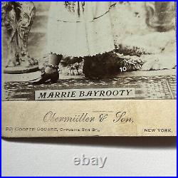 Antique Cabinet Card Photograph Beautiful Woman Barnum Circus Marrie Bayrooty NY