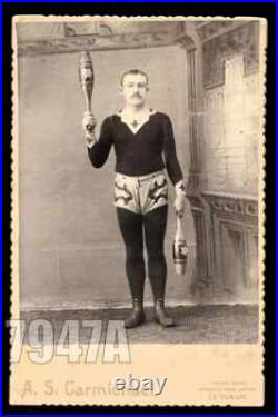 Antique Cabinet Card Photograph Circus Performer Juggler