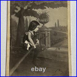 Antique Cabinet Card Photograph Girl Boy Circus Tight Rope Walker Fort Worth TX
