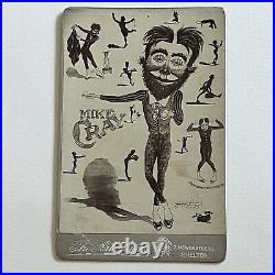 Antique Cabinet Card Photograph Mike Cray Clown Advertising By George Cooke