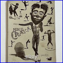 Antique Cabinet Card Photograph Mike Cray Clown Advertising By George Cooke