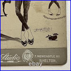 Antique Cabinet Card Photograph Mike Cray Clown Advertising By George Cooke