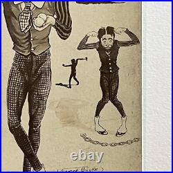 Antique Cabinet Card Photograph Mike Cray Clown Advertising By George Cooke