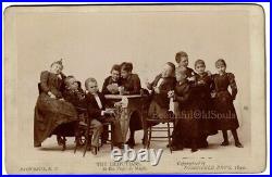 Antique Cabinet Card The Lilliputians Little People Magic Show Circus Performers