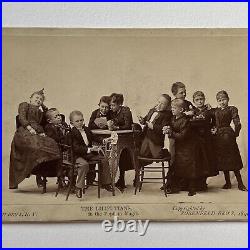 Antique Cabinet Card The Lilliputians Little People Magic Show Circus Performers