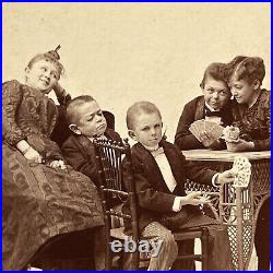 Antique Cabinet Card The Lilliputians Little People Magic Show Circus Performers