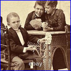 Antique Cabinet Card The Lilliputians Little People Magic Show Circus Performers