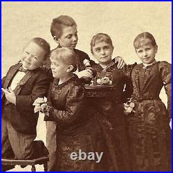 Antique Cabinet Card The Lilliputians Little People Magic Show Circus Performers