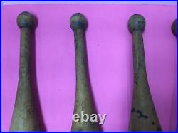 Antique Carnival Circus Wooden JUGGLING PINS 15 1/2 Original Condition