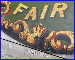 Antique Carnival Fair Trade Sign Beach's Circus Vintage Advertising Primitive