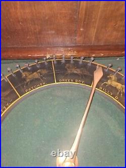 Antique Carnival Horse Racing Roulette Gaming Wheel c. 1900 Oak Wood Case 19