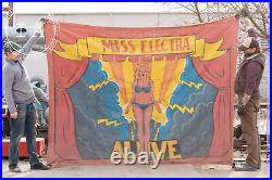 Antique Carnival Sideshow Cloth Banner