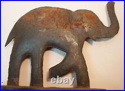 Antique Carnival or Circus Shooting Target Hammered Elephant