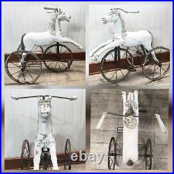 Antique Carved Horse Tricycle, Wooden, Authentic, 1907, English