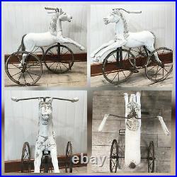 Antique Carved Horse Tricycle, Wooden, Exquisite, Authentic, 1907, English