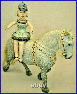 Antique Carved Wood Circus Horses & Woman Hand Painted German Toy