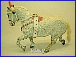 Antique Carved Wood Circus Horses & Woman Hand Painted German Toy