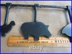 Antique Cast Iron Carnival Shooting Gallery Animal Targets Lrg to Sm