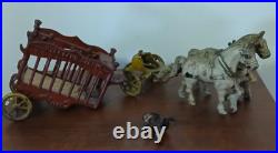 Antique Cast Iron Hubley Overland Circus Horse Drawn Wagon Cage ca. 1900-1910 Antique Cast Iron Hubley Overland Circus Horse Drawn Wagon Cage ca. 1900-1910