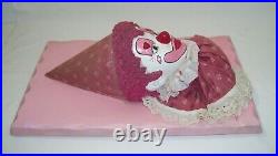 Antique Chalkware Circus Clown Collectible Wall Art 3-D Plaster Museum Quality