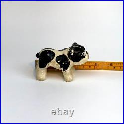 Antique Chalkware French Bulldog / Terrier Figurine 1900s Carnival Prize Rare