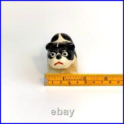 Antique Chalkware French Bulldog / Terrier Figurine 1900s Carnival Prize Rare