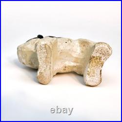 Antique Chalkware French Bulldog / Terrier Figurine 1900s Carnival Prize Rare