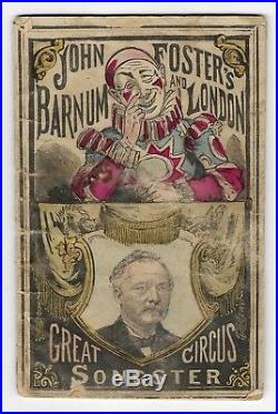 Antique Chapbook JOHN FOSTER'S BARNUM AND LONDON GREAT CIRCUS SONGSTER Music