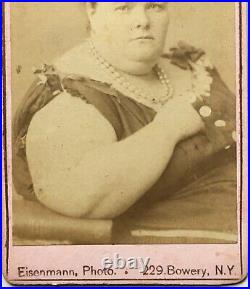 Antique Charles Eisenmann CDV Large Fat Lady Circus Sideshow Beauty Bowery NYC