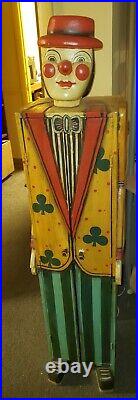 Antique Circus Carnival Folk Art Clown Cabinet Hand Carved Wood Cabinet RARE