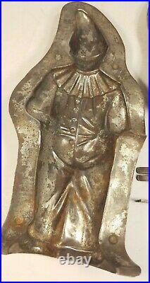 Antique Circus Clown Chocolate Mold Man in Moon Figurine Vintage Metal Candy
