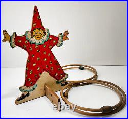 Antique Circus Clown Litho Wood Ring-A-Clown Ring Toss Game 1921 Parker Brothers