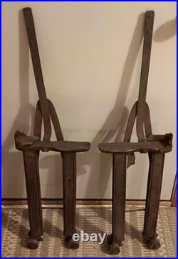 Antique Circus Clown Stilt Roller Skates Steel & Wood 19 Lift