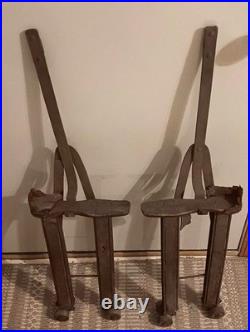 Antique Circus Clown Stilt Roller Skates Steel & Wood 19 Lift