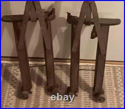 Antique Circus Clown Stilt Roller Skates Steel & Wood 19 Lift