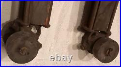 Antique Circus Clown Stilt Roller Skates Steel & Wood 19 Lift