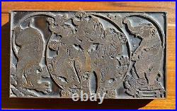 Antique Circus Elephant Brass Band Letterpress Printing Block Poster