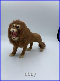 Antique Circus Lion Figure Toy Real Fur Taxidermy Glass Eyes