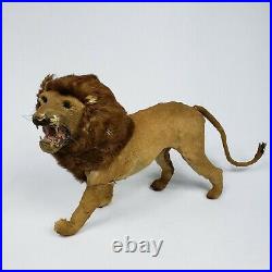 Antique Circus Lion Taxidermy toy REAL FUR