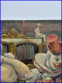 Antique Circus Painting Portrait Wpa Era Frederick Buchholz Large 36 Listed Oil