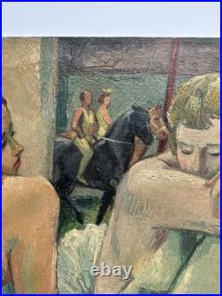 Antique Circus Painting Portrait Wpa Era Frederick Buchholz Large 36 Listed Oil