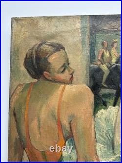 Antique Circus Painting Portrait Wpa Era Frederick Buchholz Large 36 Listed Oil