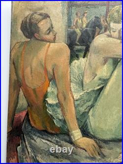 Antique Circus Painting Portrait Wpa Era Frederick Buchholz Large 36 Listed Oil