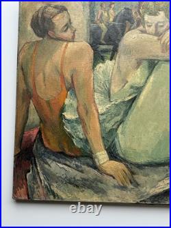 Antique Circus Painting Portrait Wpa Era Frederick Buchholz Large 36 Listed Oil