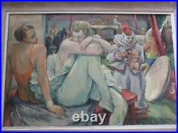 Antique Circus Performer Painting Frederick Buchholz Wpa American Regionalism