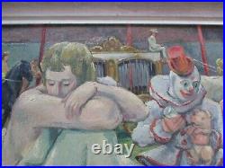 Antique Circus Performer Painting Frederick Buchholz Wpa American Regionalism
